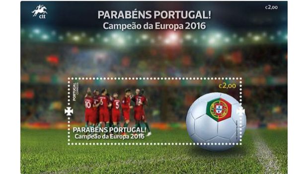 Europameister: Sonderblock der Portugiesischen Post
