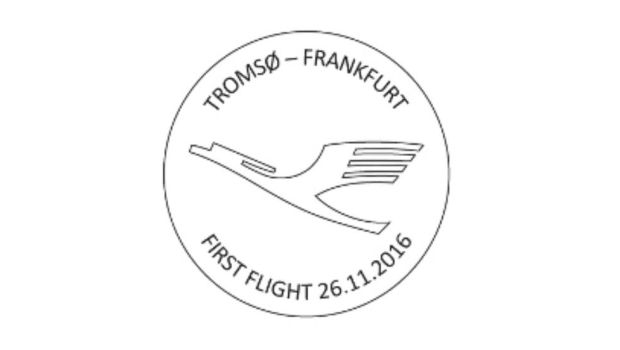 Erstflugstempel: Lufthansa LH 871 fliegt nach Tromsø